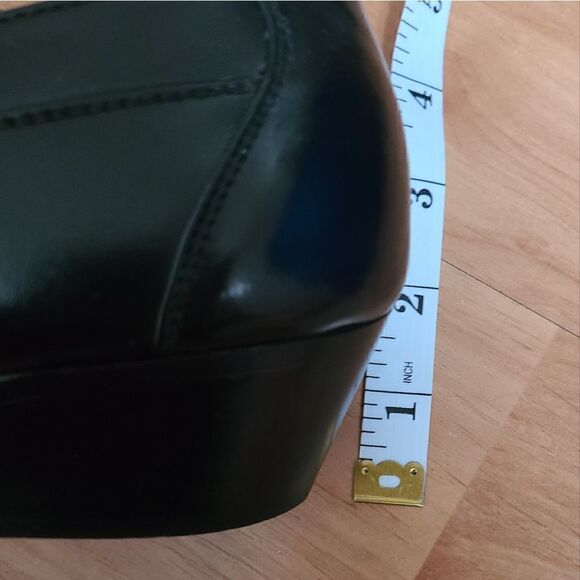 Basini Black Leather Oxford Shoes with Cuban Heel – Size 7.5 - Picture 9 of 10